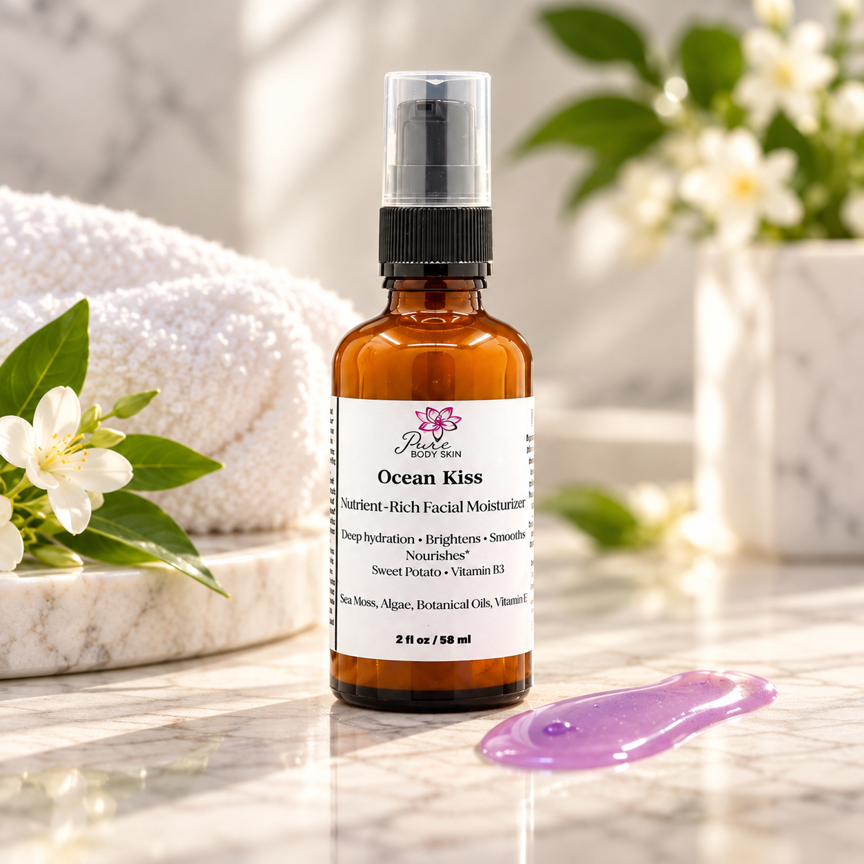 Ocean Kiss Purple Sea Moss Hydrating Face Serum by Pure Body Skin