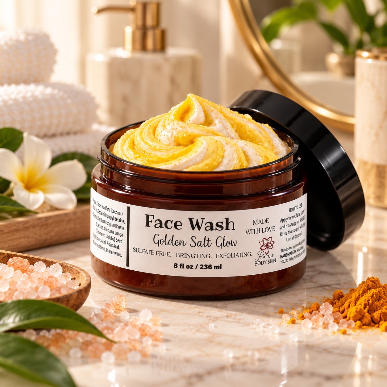 Golden Glow Cleanse – Turmeric Face Wash by Pure Body Skin