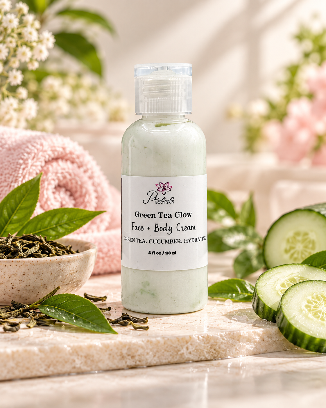 Green Tea Glow Face + Body Cream by Pure Body Skin - photo 2