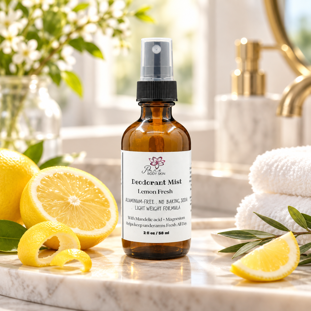 Lemon Fresh Deodorant Mist | New Formula by Pure Body Skin - photo 2
