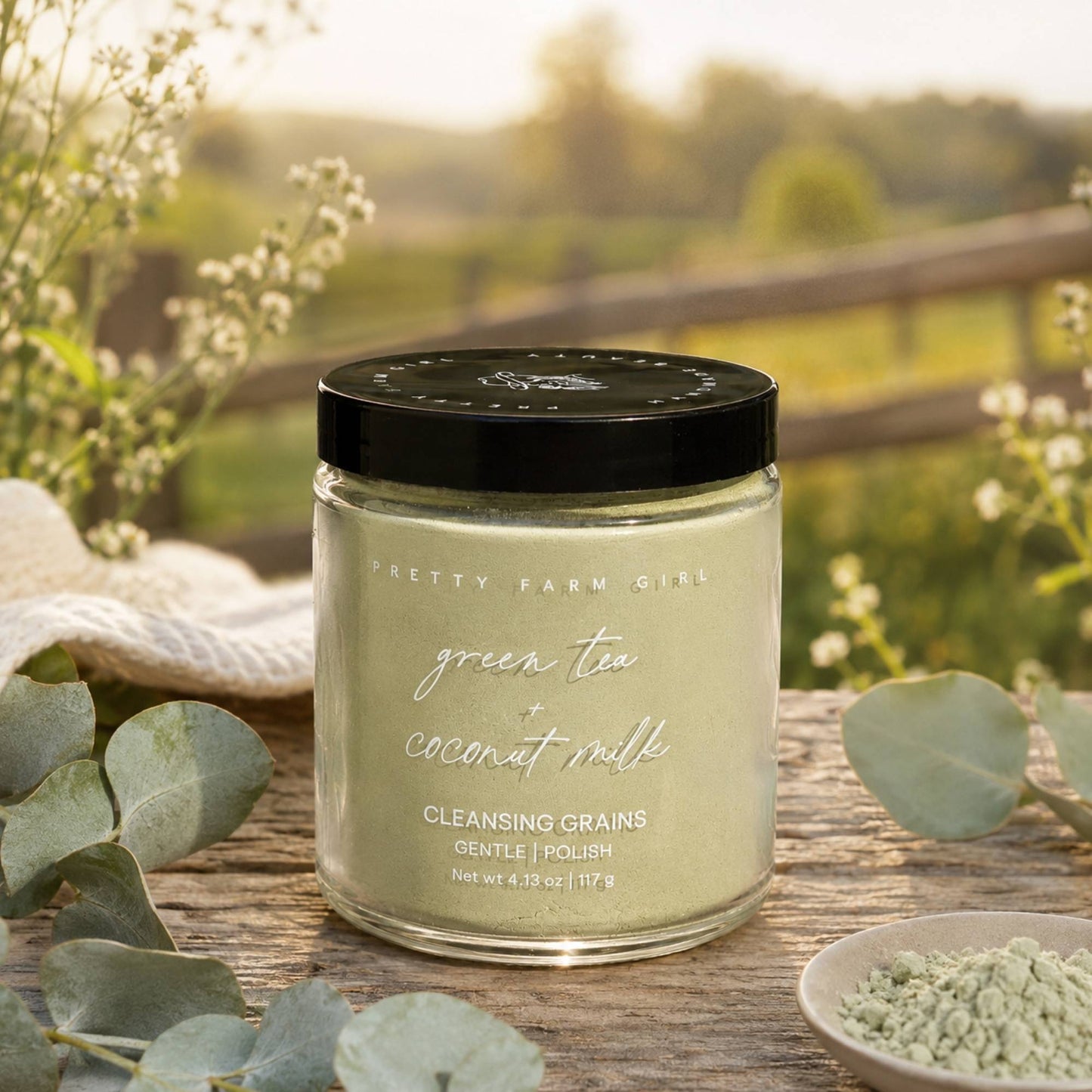 Green Tea + Coconut Milk Facial Cleansing Grains by Pure Body Skin