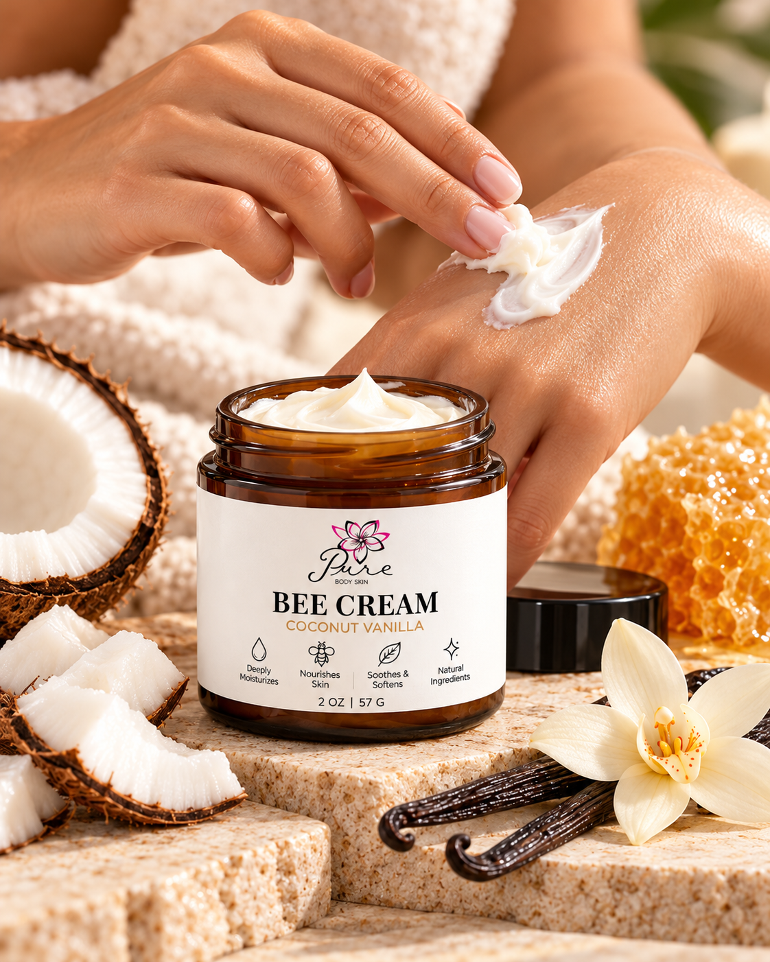 
                  
                    Bee Cream Shea, Jojoba & Beeswax Moisturizing Balm
                  
                