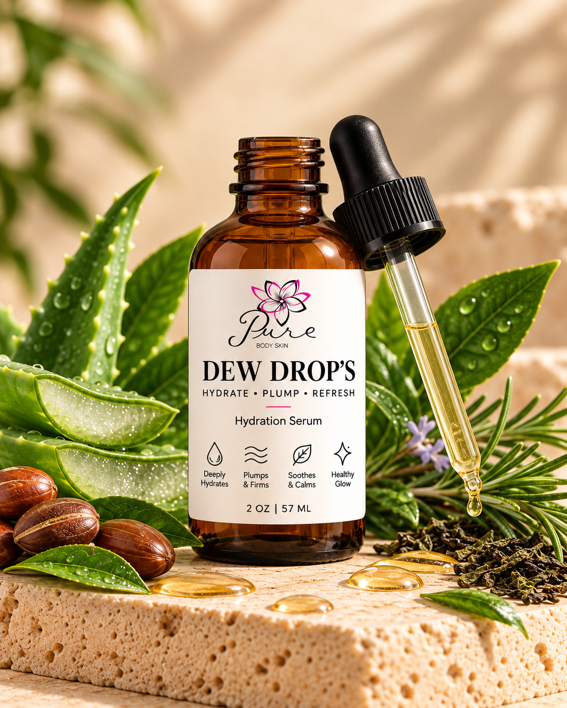 Dew Drop Hyaluronic Acid & Niacinamide Day Serum by Pure Body Skin - photo 2