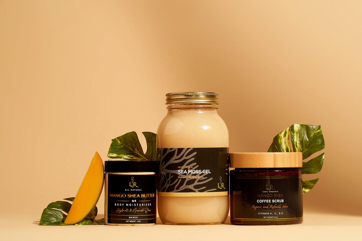 Sea Moss Glow Bundle – Gel, Coffee Scrub & Shea Butter by Pure Body Skin