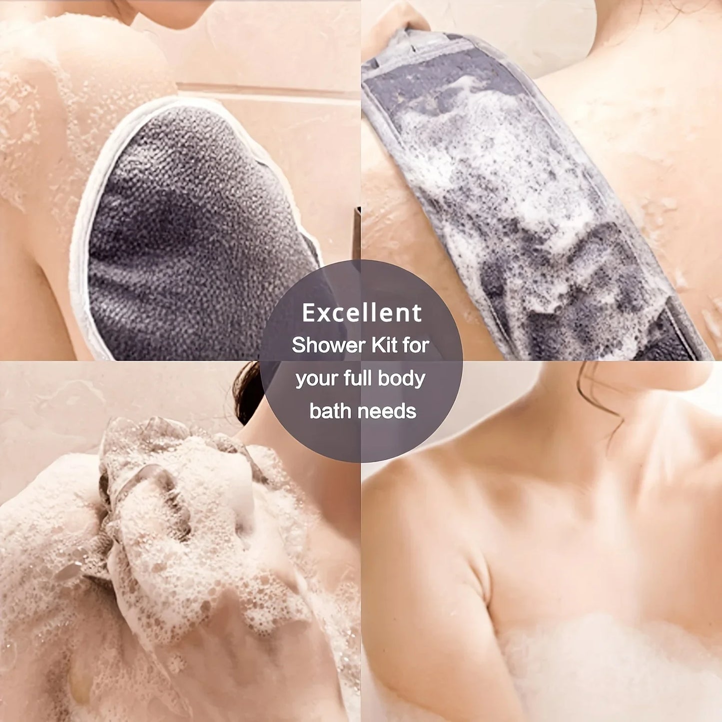 
                  
                    Exfoliating Body Scrubber Set - Includes Back Scrubber, Bath Glove And Shower Bath Sponge Loofah by Pure Body Skin - photo 4
                  
                