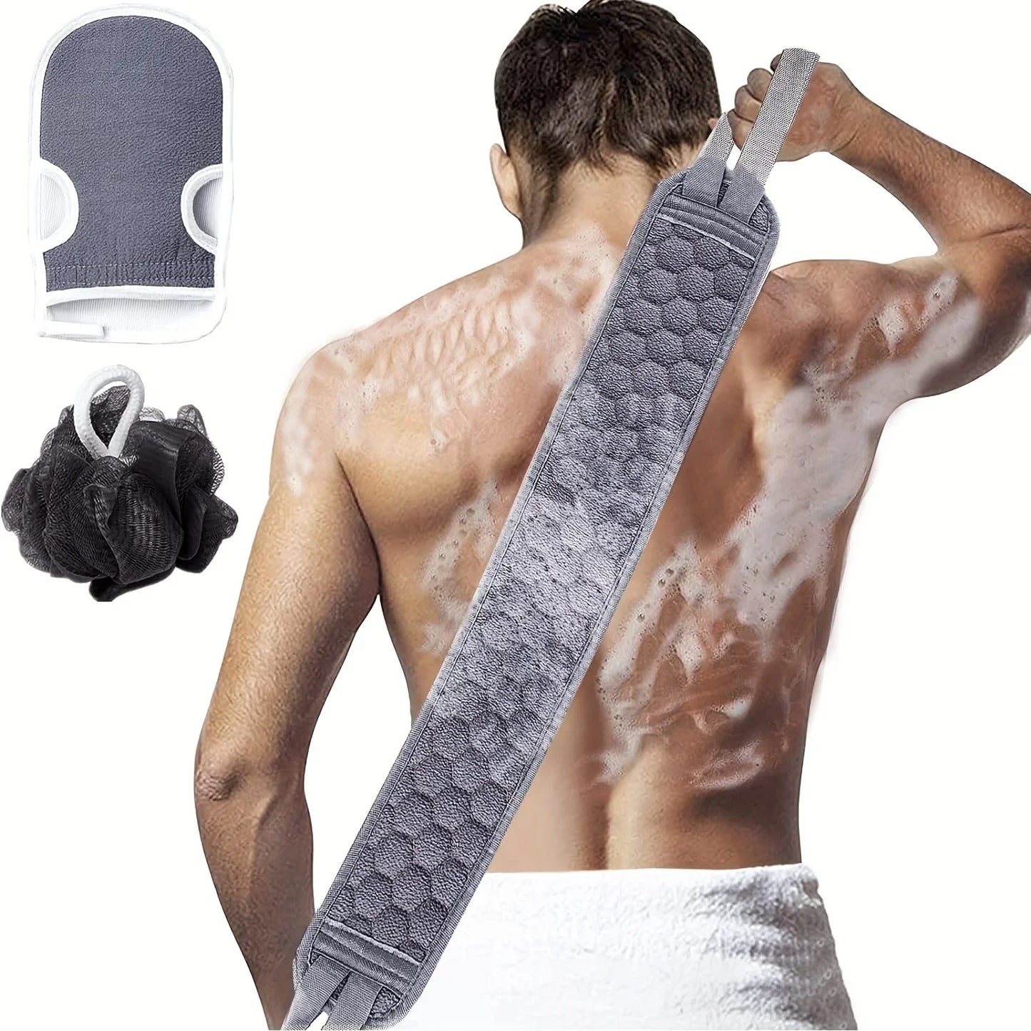 
                  
                    Exfoliating Body Scrubber Set - Includes Back Scrubber, Bath Glove And Shower Bath Sponge Loofah by Pure Body Skin - photo 3
                  
                
