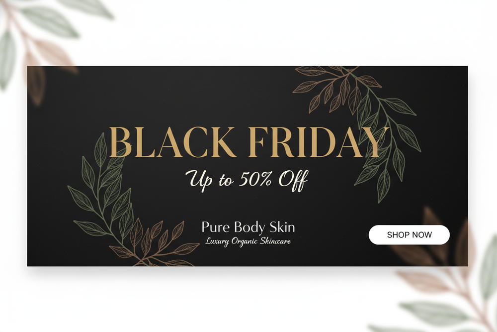 Elegant Black Friday Header - Pure Body Skin