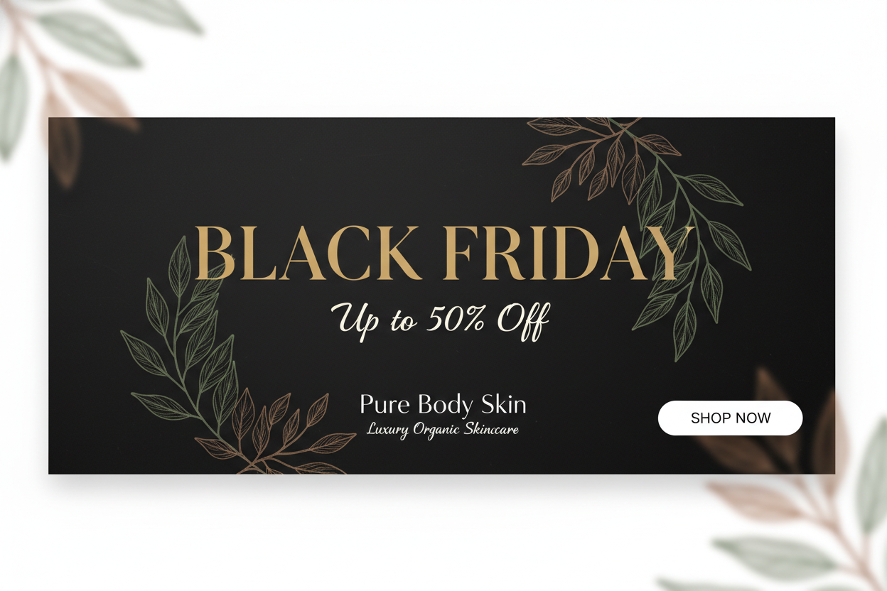 Elegant Black Friday Header - Pure Body Skin