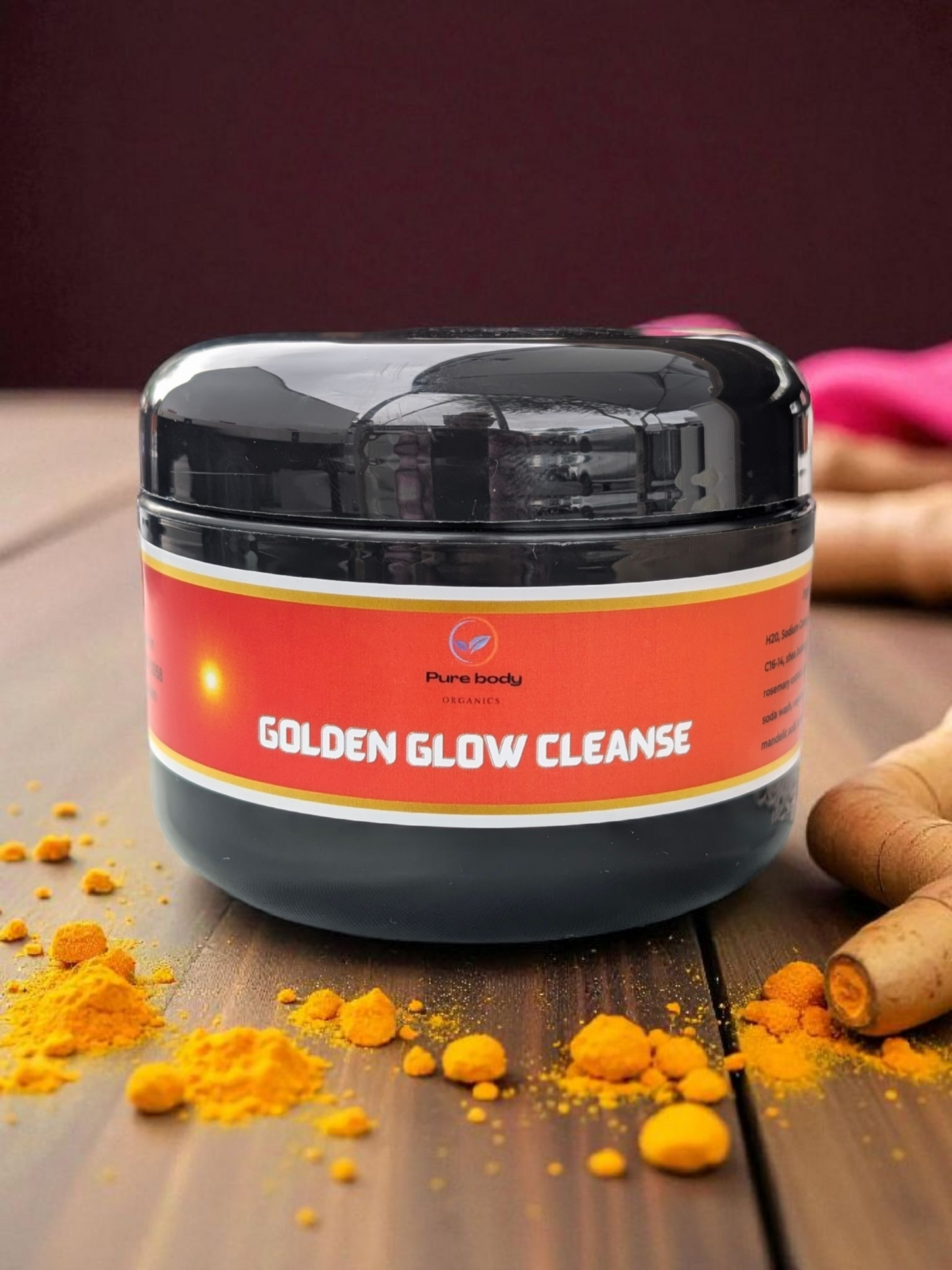 Golden Glow Cleanse jar - Whipped face wash cleanser by Pure Body English Organics
